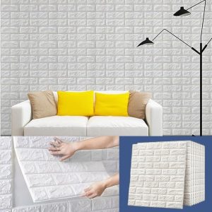 (5 броя) Самозалепващ се тапет с 3D ефект тухли | BRICKSBY