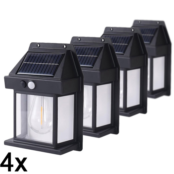 4x Соларна външна лампа – не е необходимо окабеляване | FLUXLAMP
