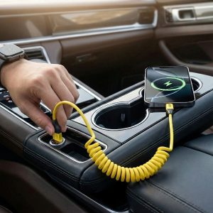 4-в-1 прибиращ се кабел за зареждане - 65W, USB-C + Lightning | SPRINTCHARG
