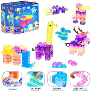 Меки стискащи се строителни блокчета - 40 бр., TPE, възраст 3+ | JELLYFUN