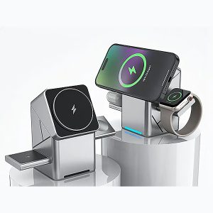 Компактен троен безжичен заряден адаптер | TRICHARGY